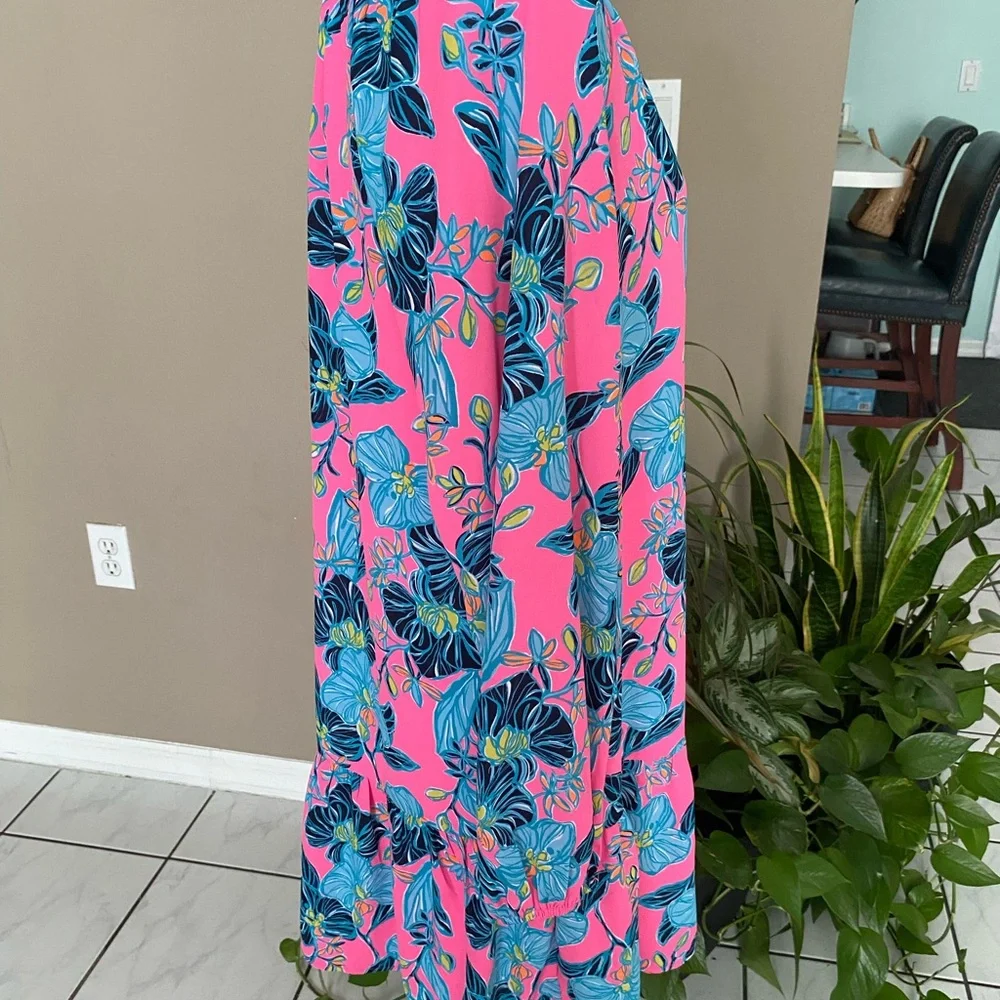 NWOT Lilly Pulitzer Medium Dress Floral Long Sleeve V-Neck - Picture 6 of 13